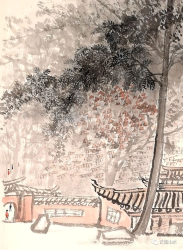 寒风吹红树   35x25cm.webp