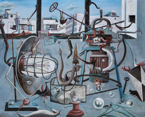 《窗内外》 150×185cm 布面油画 2020年