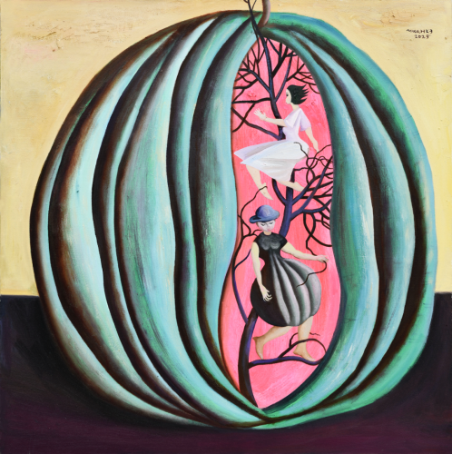 《童年》 100×100cm 布面油画 2025年